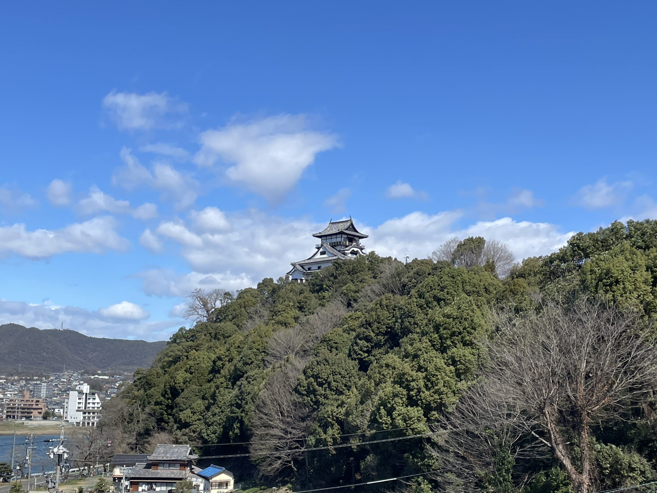 木曽川越しに望む犬山城