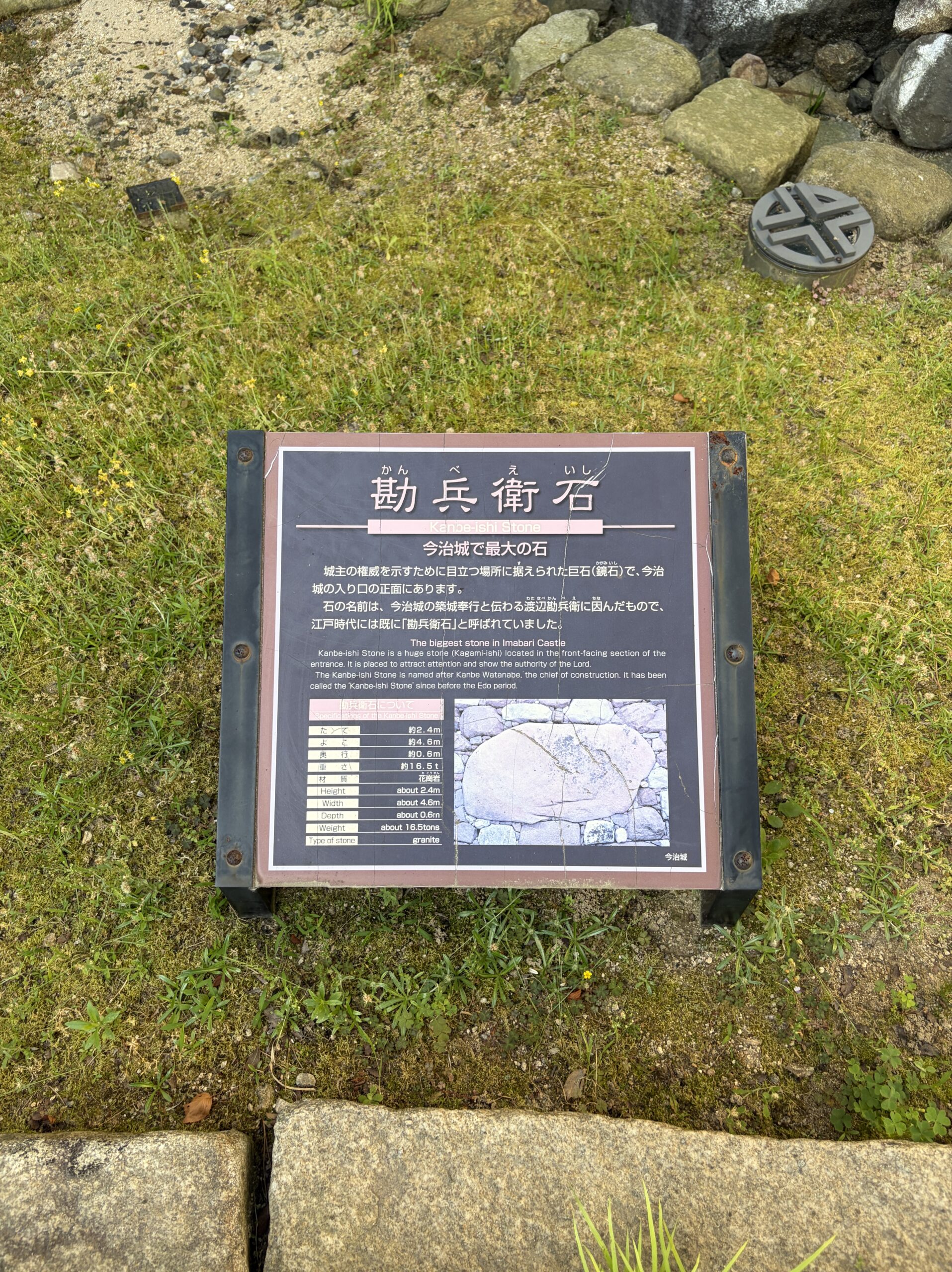 勘兵衛石の案内板